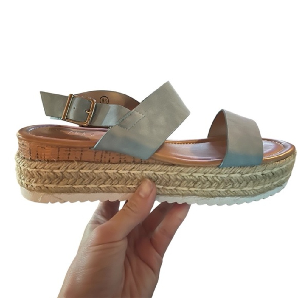 Elegant Women's Espadrille Sandals - Light Blue NIB 8.5